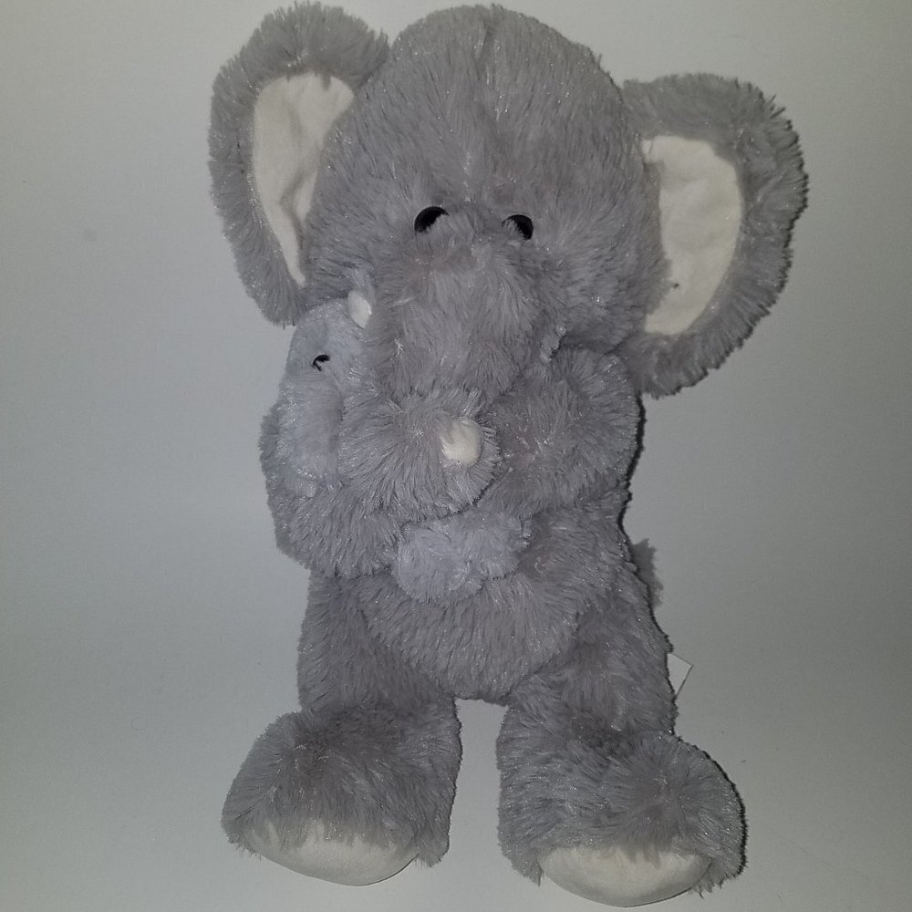 Gray Elephant Mom + Baby Plush Stuffed Animal Toy Lovey Inter-American 2020 Mama